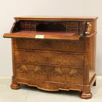 Ancienne commode à abattants de style Louis-Philippe en noyer, XIXe siècle