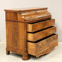 Ancienne commode à abattants de style Louis-Philippe en noyer, XIXe siècle