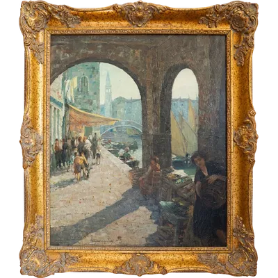 Angelo Brombo (1893–1962) – Market Scene in Chioggia