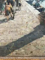 Angelo Brombo (1893-1962) – Scène de marché à Chioggia