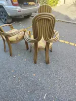 A pair of original 1970s Italian-designed armchairs made of bent bamboo,