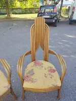 A pair of original 1970s Italian-designed armchairs made of bent bamboo,