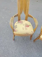 A pair of original 1970s Italian-designed armchairs made of bent bamboo,