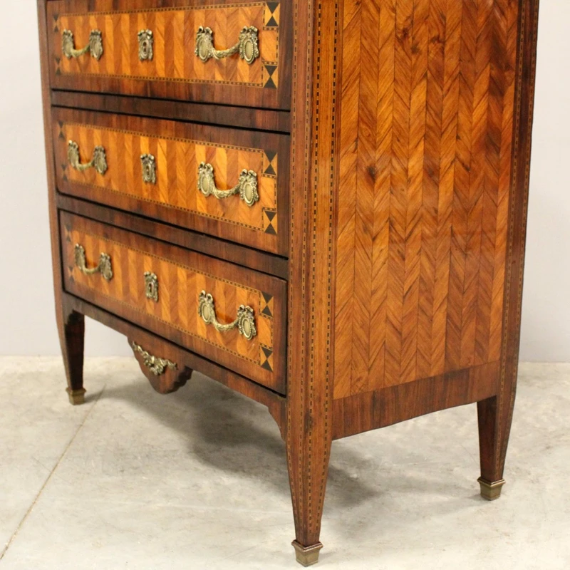 Antique Louis XVI-style inlaid chest of drawers, 18th century