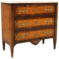 Antique Louis XVI-style inlaid chest of drawers, 18th century