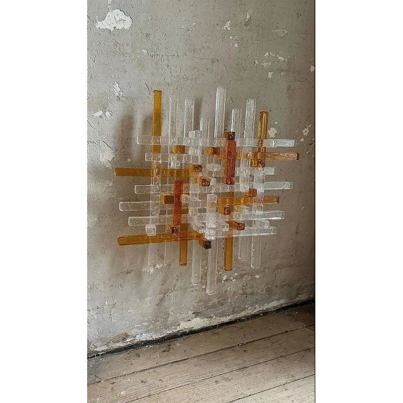 Applique murale en verre coloré, Poliarte, années 60