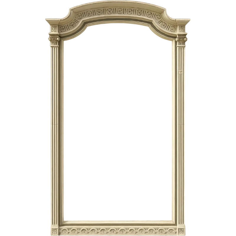 Cornice da specchiera in stile Luigi XVI, realizzata in legno intagliato e laccato