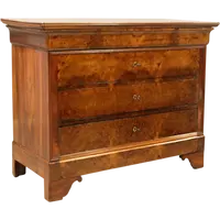 Antique 19th-century Luigi Filippo-style cappuccino-colored walnut chest of drawers