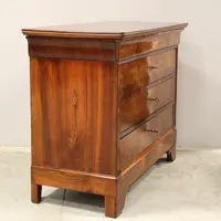 Antique 19th-century Luigi Filippo-style cappuccino-colored walnut chest of drawers