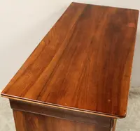 Antique 19th-century Luigi Filippo-style cappuccino-colored walnut chest of drawers