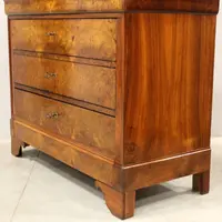 Antique 19th-century Luigi Filippo-style cappuccino-colored walnut chest of drawers