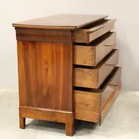 Antique 19th-century Luigi Filippo-style cappuccino-colored walnut chest of drawers