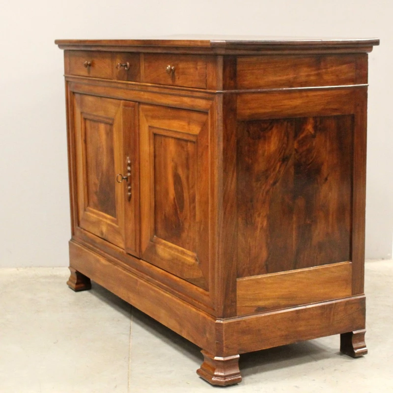 Ancien buffet Louis-Philippe en noyer, XIXe siècle