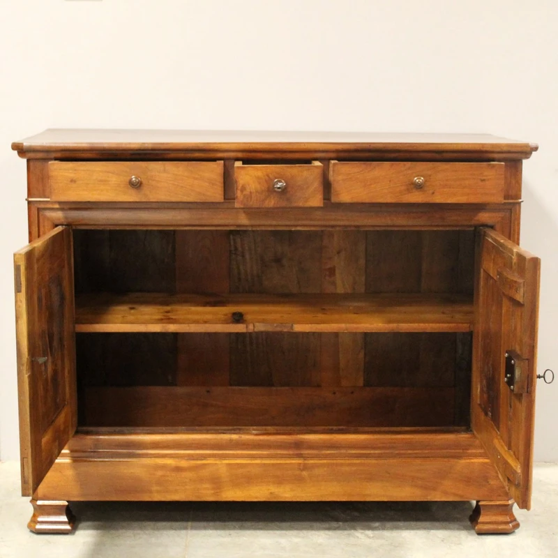 Ancien buffet Louis-Philippe en noyer, XIXe siècle