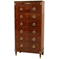 Ancienne commode à tiroirs de style Napoléon III, marquetée, XIXe siècle