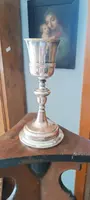 Ancien calice de messe en cuivre et laiton argenté