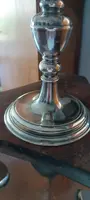 Ancien calice de messe, en bronze argenté, avec une sous-coupe en argent