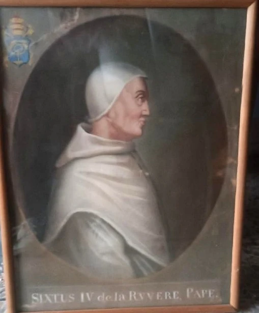 Antica tempera su carta  - ritratto di papa Sisto VI -XVIII secolo