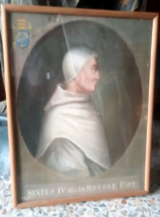 Antica tempera su carta  - ritratto di papa Sisto VI -XVIII secolo