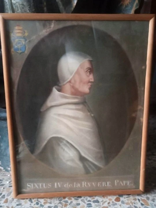 Antica tempera su carta  - ritratto di papa Sisto VI -XVIII secolo
