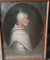 Antica tempera su carta  - ritratto di papa Sisto VI -XVIII secolo