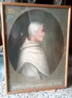 Antica tempera su carta  - ritratto di papa Sisto VI -XVIII secolo
