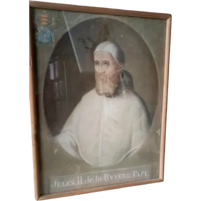 Antica tempera su carta  - ritratto di papa Giulio II -XVIII secolo