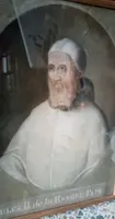 Ancienne tempera sur papier  - portrait du pape Jules II - XVIIIe siècle