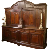 Credenza sacrestia antica doppiocorpo piemontese