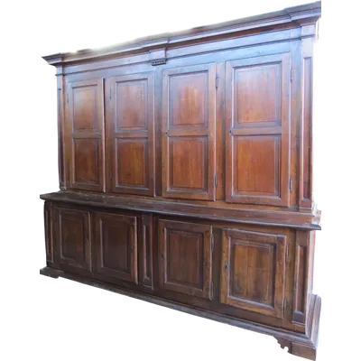 Credenza sacrestia antica doppiocorpo lombarda
