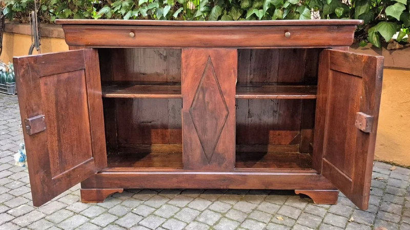 Credenza servante antica cappuccina Luigi Filippo in noce