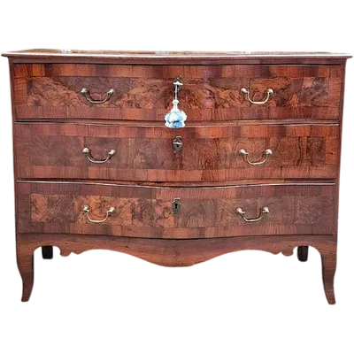 Antique, weathered 18th-century Emilian Louis XV-style chest of drawers