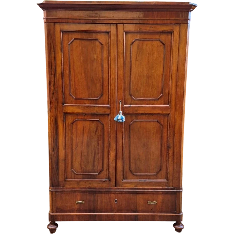 Small antique Emilian sideboard with walnut veneer
