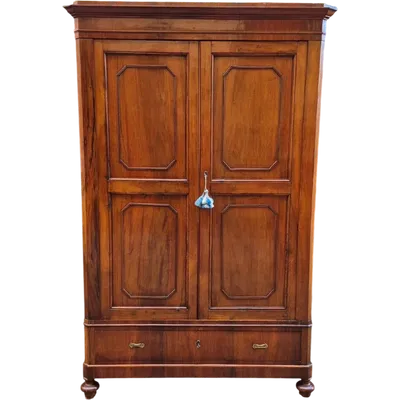 Small antique Emilian sideboard with walnut veneer