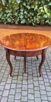 Antique 4-meter extendable round walnut table from the 19th century