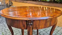 Antique 4-meter extendable round walnut table from the 19th century