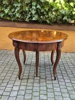 Antique 4-meter extendable round walnut table from the 19th century