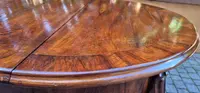 Antique 4-meter extendable round walnut table from the 19th century