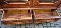 Antique Louis Philippe display bookcase with walnut veneer