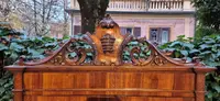 Antique Louis Philippe display bookcase with walnut veneer