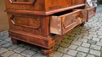 Antique Louis Philippe display bookcase with walnut veneer