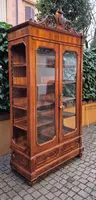 Antique Louis Philippe display bookcase with walnut veneer