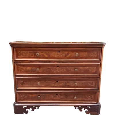 Lombard-style chest of drawers with paneling and inlay work