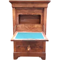 Secretaire antico Luigi Filippo cappuccino in noce e radica