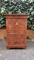 Secretaire antico Luigi Filippo cappuccino in noce e radica