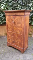 Secretaire antico Luigi Filippo cappuccino in noce e radica