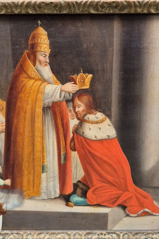 Tableau ancien représentant le couronnement d'Henri VI