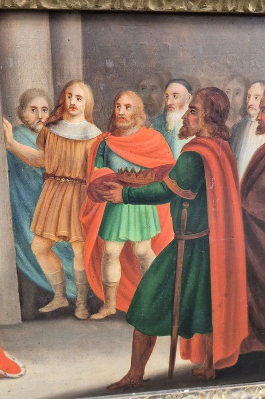 Tableau ancien représentant le couronnement d'Henri VI