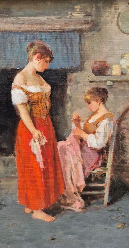 Dipinto olio su tavola Vincenzo Caprile