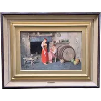 Dipinto olio su tavola Vincenzo Caprile